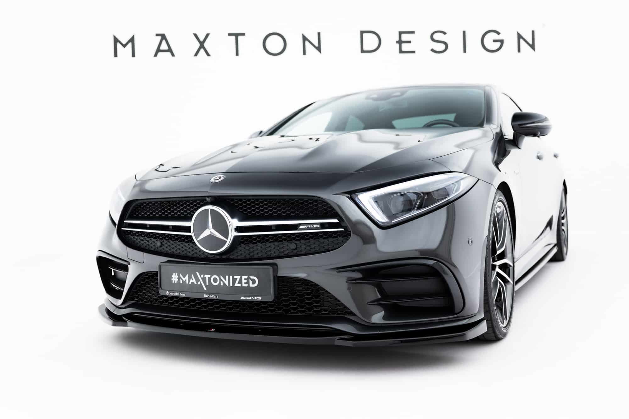 MAXTON DESIGN - Spoiler pod predný nárazník V.1, Mercedes-AMG CLS 53 C257, Čierny lesk