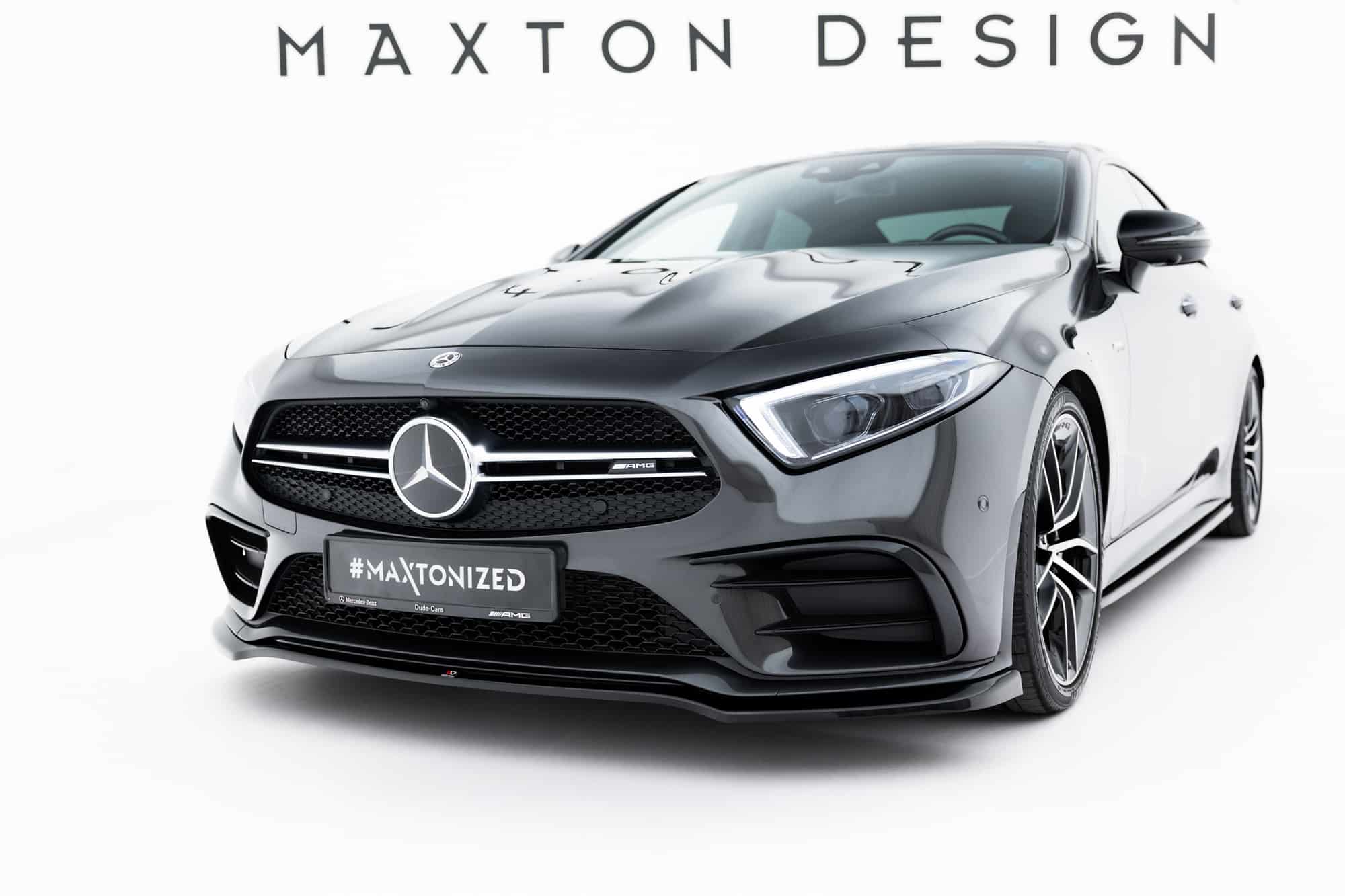 MAXTON DESIGN - Spoiler pod predný nárazník V.3, Mercedes-AMG CLS 53 C257, Čierny lesk