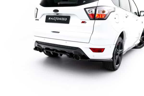 MAXTON DESIGN - Stredová vložka zadného nárazníka, Ford Kuga ST-Line Mk2 Facelift, Čierny lesk