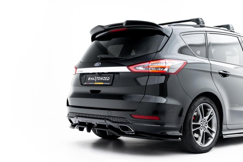 MAXTON DESIGN - Spoiler pod zadný nárazník, Ford S-Max ST-Line Mk2 Facelift, Čierny lesk