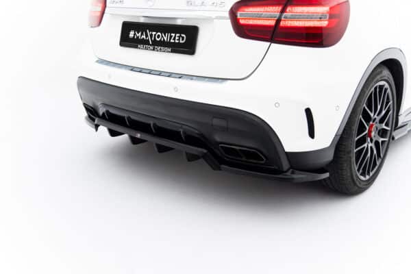 MAXTON DESIGN - Spoiler pod zadný nárazník, Mercedes-Benz GLA 45 AMG X156 Facelift, Čierny lesk