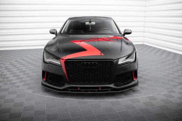 MAXTON DESIGN - Street Pro Spoiler pod predný nárazník, Audi A7 RS7 Look C7, Čierna Matná – Obrázok 2