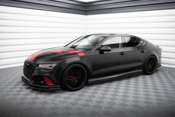 MAXTON DESIGN - Street Pro Spoiler pod predný nárazník, Audi A7 RS7 Look C7, Čierna Matná – Obrázok 5