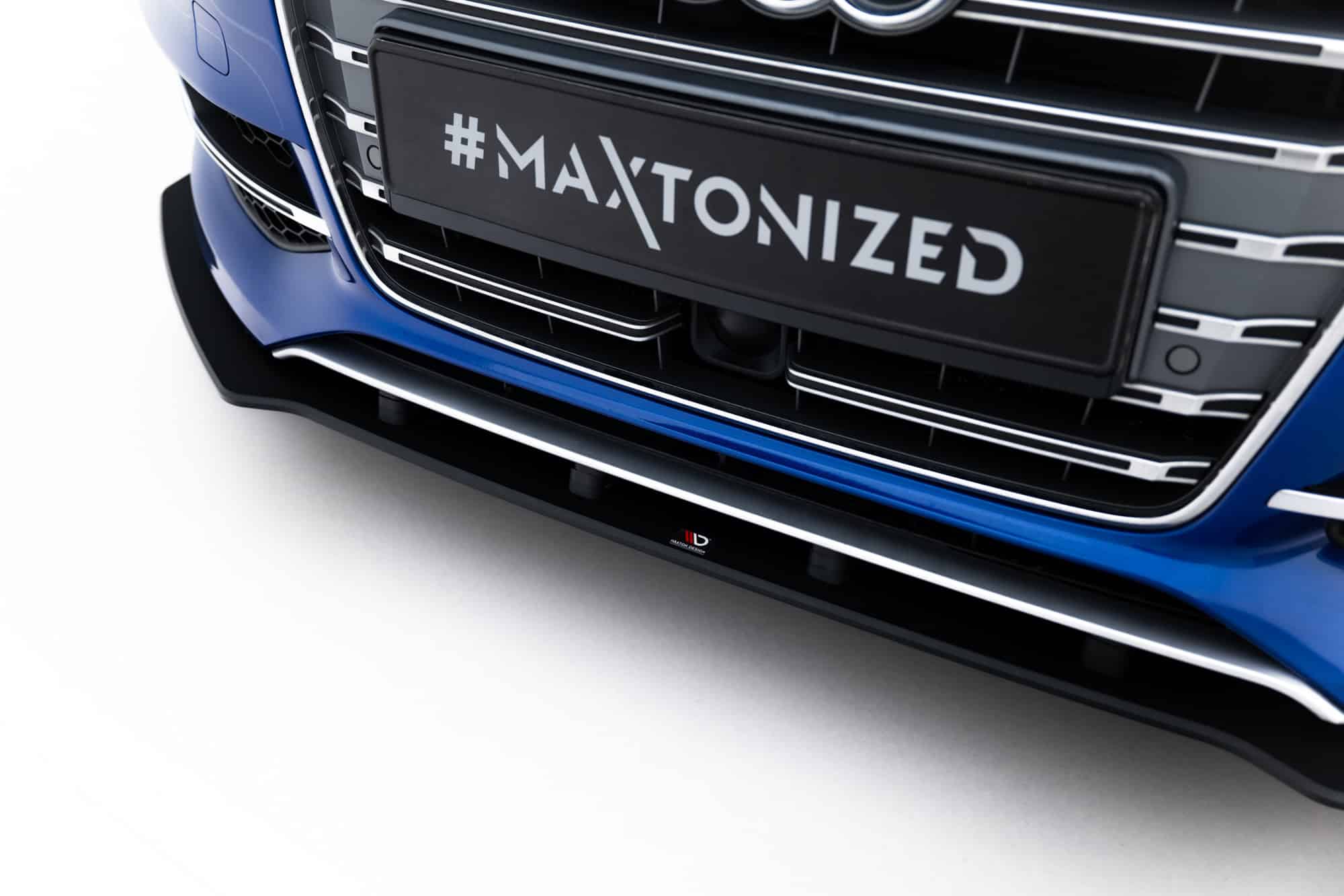 MAXTON DESIGN - Street Pro Spoiler pod predný nárazník, Audi S3 / A3 S-Line Sedan 8V, Čierna Matná – Obrázok 5