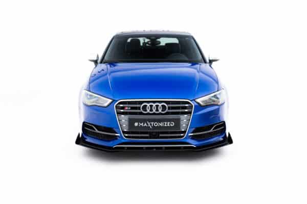 MAXTON DESIGN - Street Pro Spoiler pod predný nárazník + Splitre, Audi S3 / A3 S-Line Sedan 8V, Čierna Matná – Obrázok 2