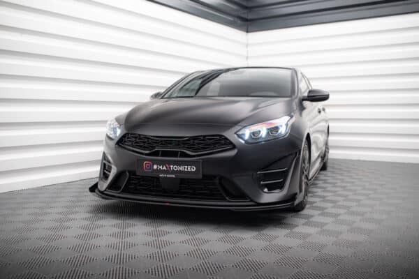 MAXTON DESIGN - Street Pro Spoiler pod predný nárazník + Splitre, Kia Proceed GT Mk3 Facelift / Ceed GT / GT - Line Mk1 Facelift, Čierna Matná