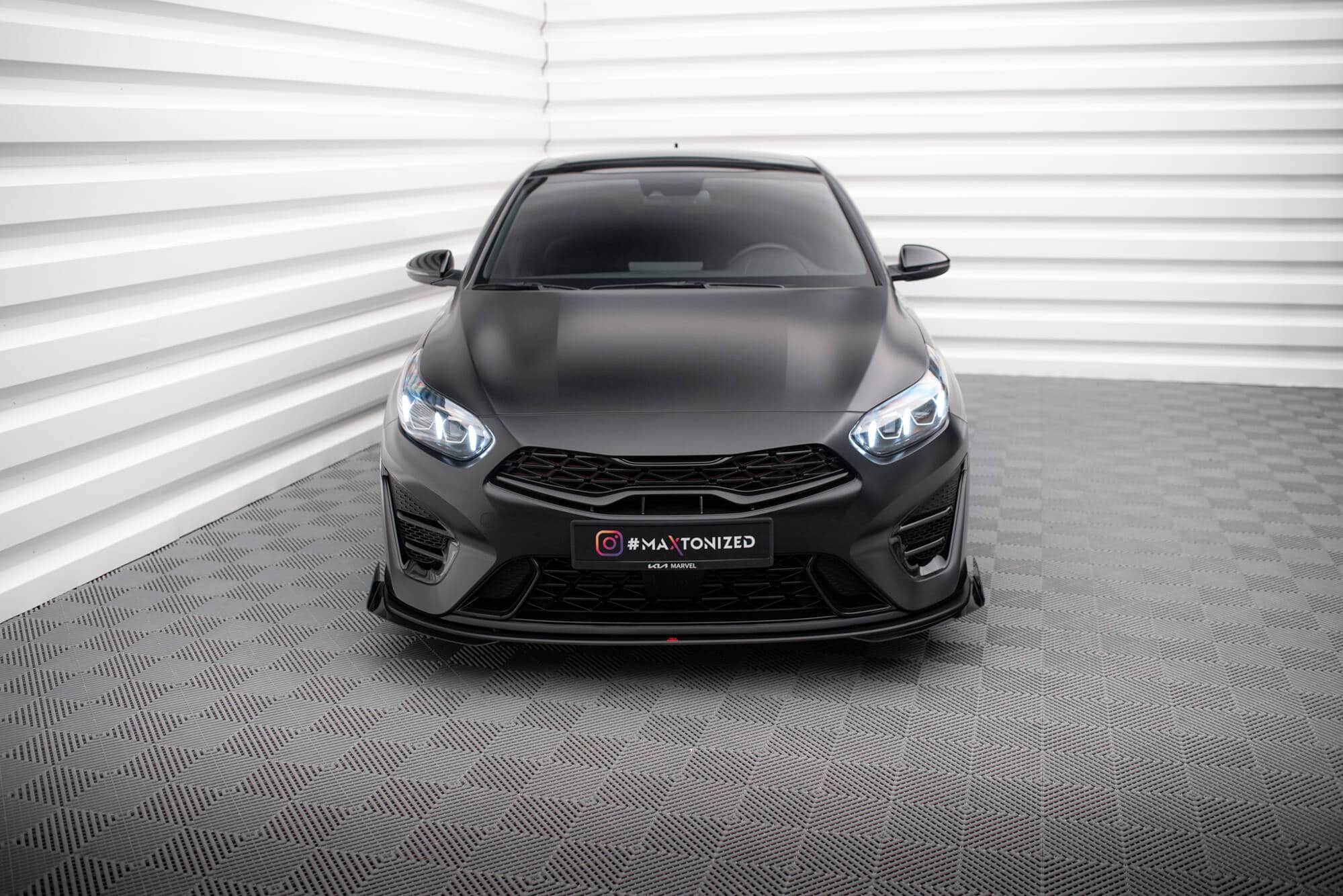 MAXTON DESIGN - Street Pro Spoiler pod predný nárazník + Splitre, Kia Proceed GT Mk3 Facelift / Ceed GT / GT - Line Mk1 Facelift, Čierna Matná – Obrázok 7