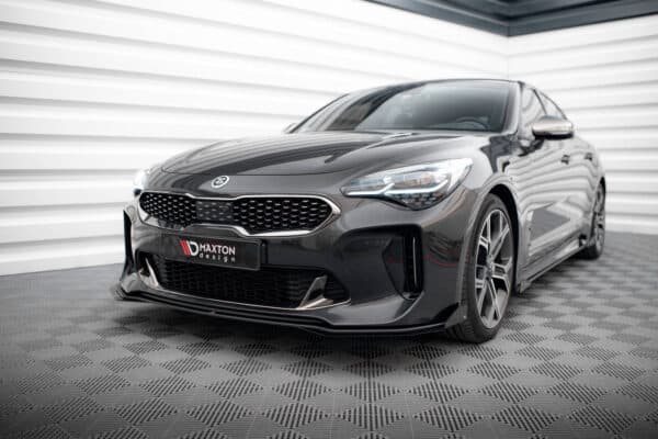MAXTON DESIGN - Street Pro Spoiler pod predný nárazník + Splitre, Kia Stinger GT / GT-Line / Standard Mk1, Čierna Matná