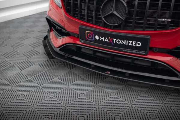 MAXTON DESIGN - Street Pro Spoiler pod predný nárazník + Splitre, Mercedes-Benz A 45 AMG Aero W176 Facelift, Čierna Matná – Obrázok 8