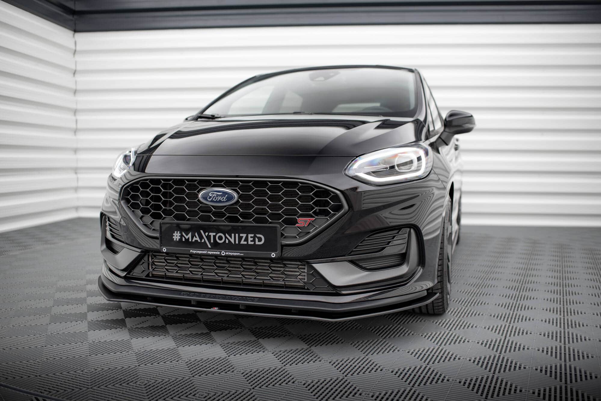MAXTON DESIGN - Street Pro Spoiler pod predný nárazník, Ford Fiesta ST Mk8 Facelift, Čierna Matná
