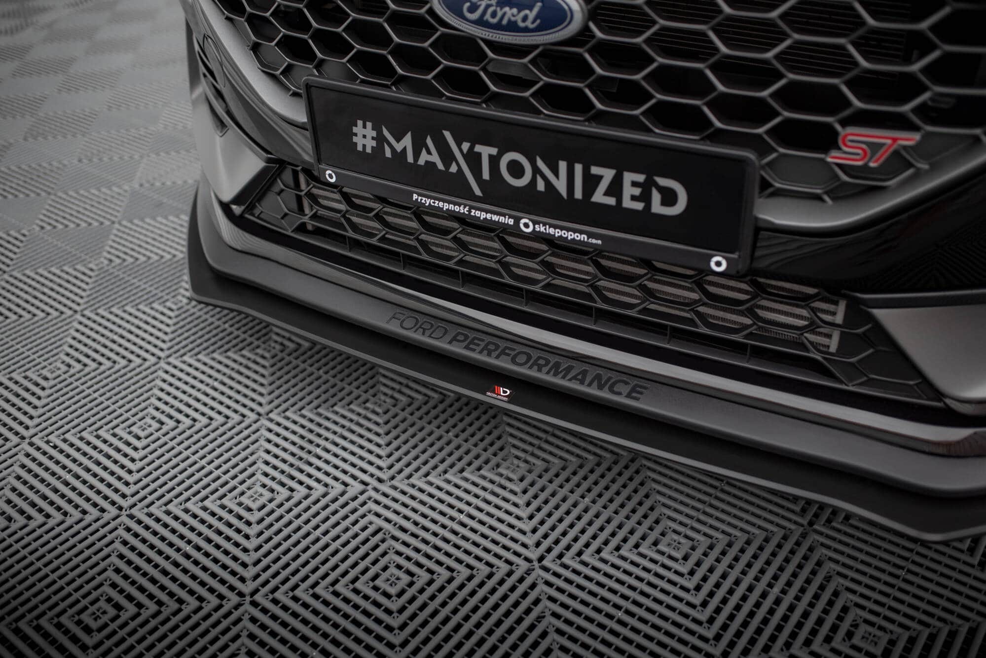 MAXTON DESIGN - Street Pro Spoiler pod predný nárazník, Ford Fiesta ST Mk8 Facelift, Čierna Matná – Obrázok 5