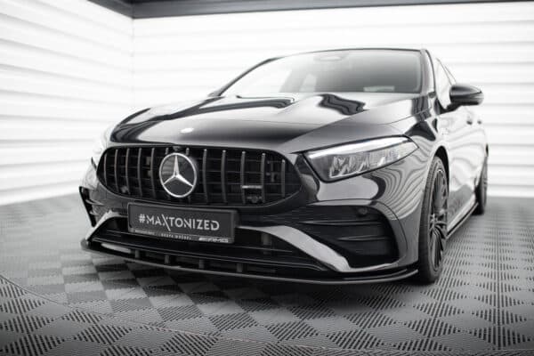 MAXTON DESIGN - Street Pro Spoiler pod predný nárazník, Mercedes-AMG A35 W177 Facelift, Čierna Matná