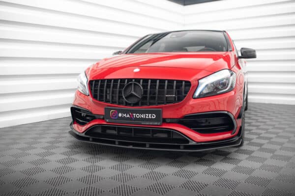 MAXTON DESIGN - Street Pro Spoiler pod predný nárazník, Mercedes-Benz A 45 AMG Aero W176 Facelift, Čierna Matná