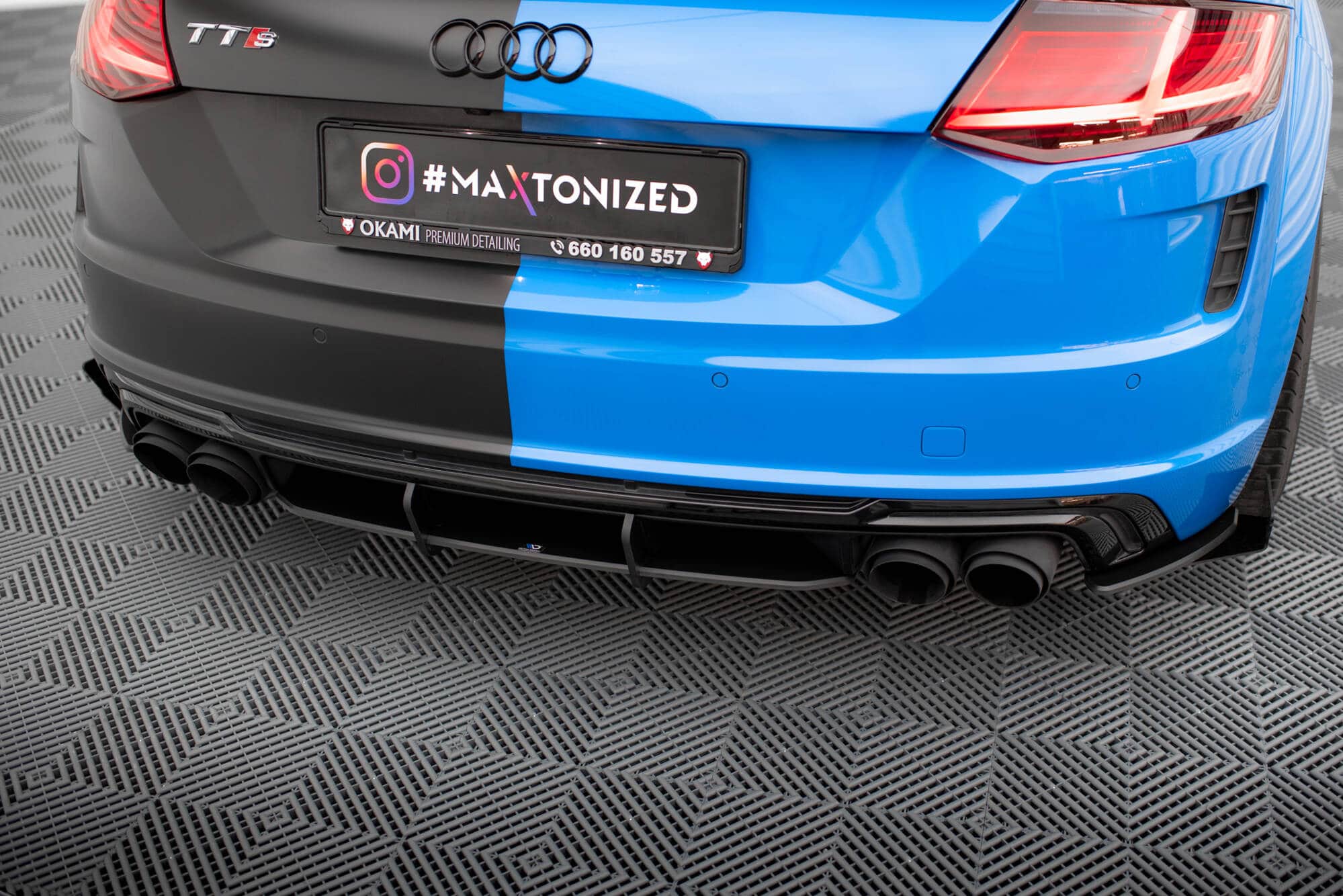 MAXTON DESIGN - Street Pro Difúzor zadného nárazníka, Audi TT S 8S Facelift, Čierna Matná – Obrázok 5