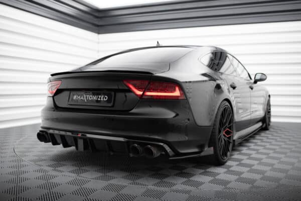 MAXTON DESIGN - Street Pro Bočné spoilere zadného nárazníka + Splitre, Audi A7 RS7 Look C7, Čierna Matná – Obrázok 2