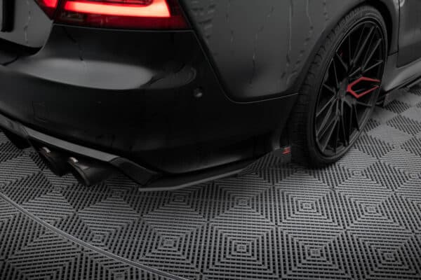 MAXTON DESIGN - Street Pro Bočné spoilere zadného nárazníka + Splitre, Audi A7 RS7 Look C7, Čierna Matná
