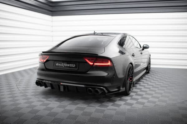 MAXTON DESIGN - Street Pro Bočné spoilere zadného nárazníka + Splitre, Audi A7 RS7 Look C7, Čierna Matná – Obrázok 5