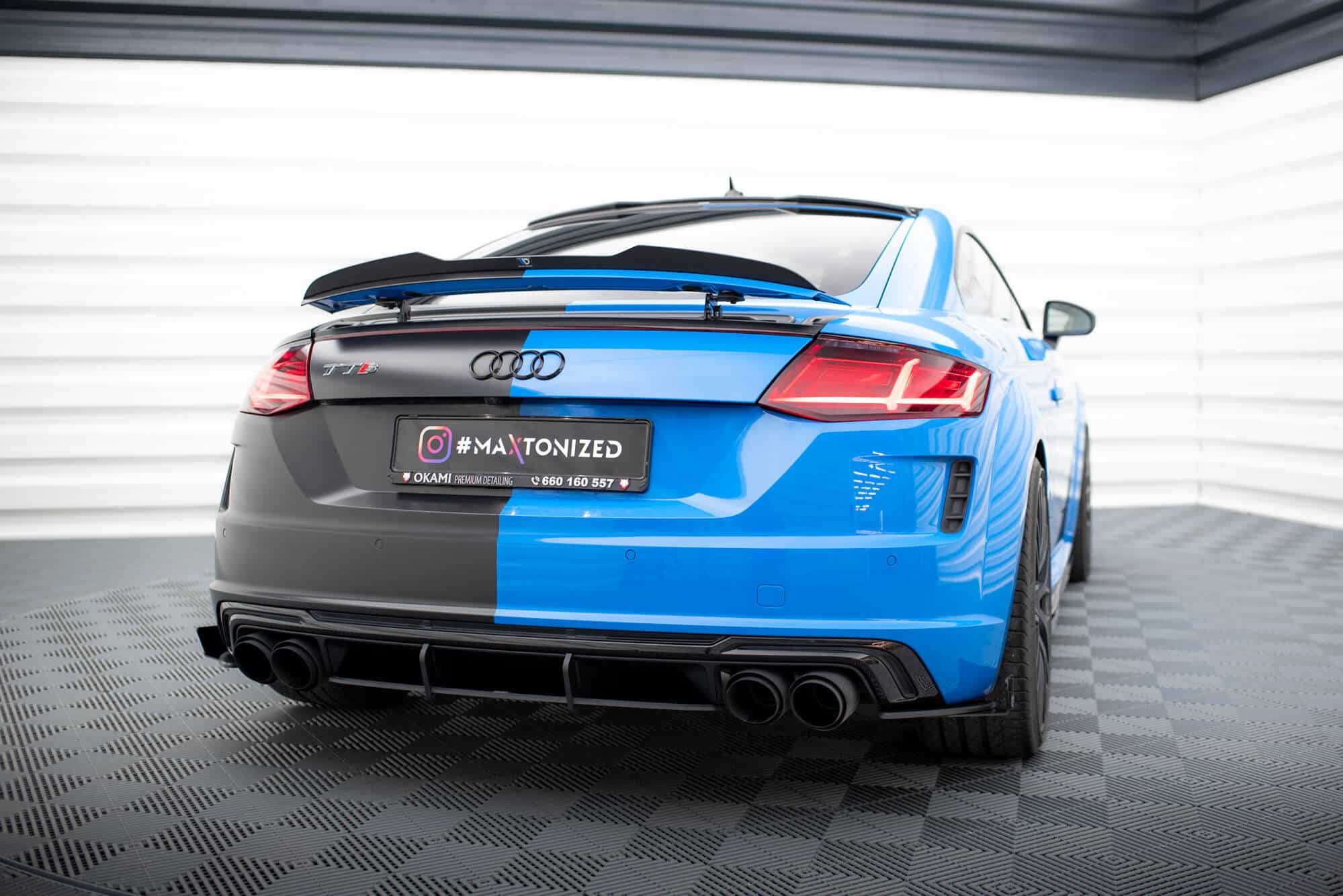 MAXTON DESIGN - Street Pro bočné spoilere zadného nárazníka + Splitre, Audi TT S 8S Facelift, Čierna Matná – Obrázok 2