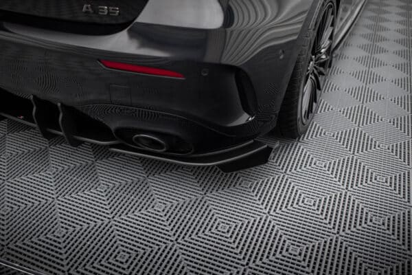 MAXTON DESIGN - Street Pro Bočné spoilere pod zadný nárazník + Splitre, Mercedes-AMG A35 Hatchback W177, Čierna Matná