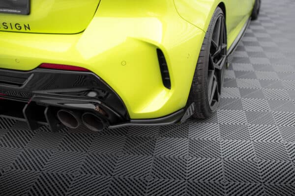 MAXTON DESIGN - Street Pro Bočné spoilere zadného nárazníka V.2 + Splitre , vhodné pre BMW 1 M-Pack / M135i F40, Čierna Matná