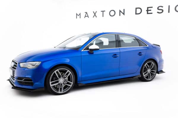 MAXTON DESIGN - Street Pro Lišty pod bočné prahy + Splitre, Audi S3 / A3 S-Line Sedan 8V, Čierna Matná – Obrázok 2