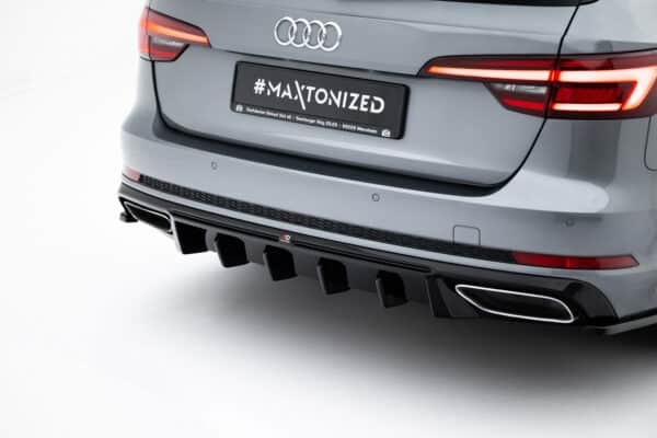 MAXTON DESIGN - Difúzor zadného nárazníka, Audi A4 / A4 S-Line Sedan / Avant B9, Čierny lesk – Obrázok 2