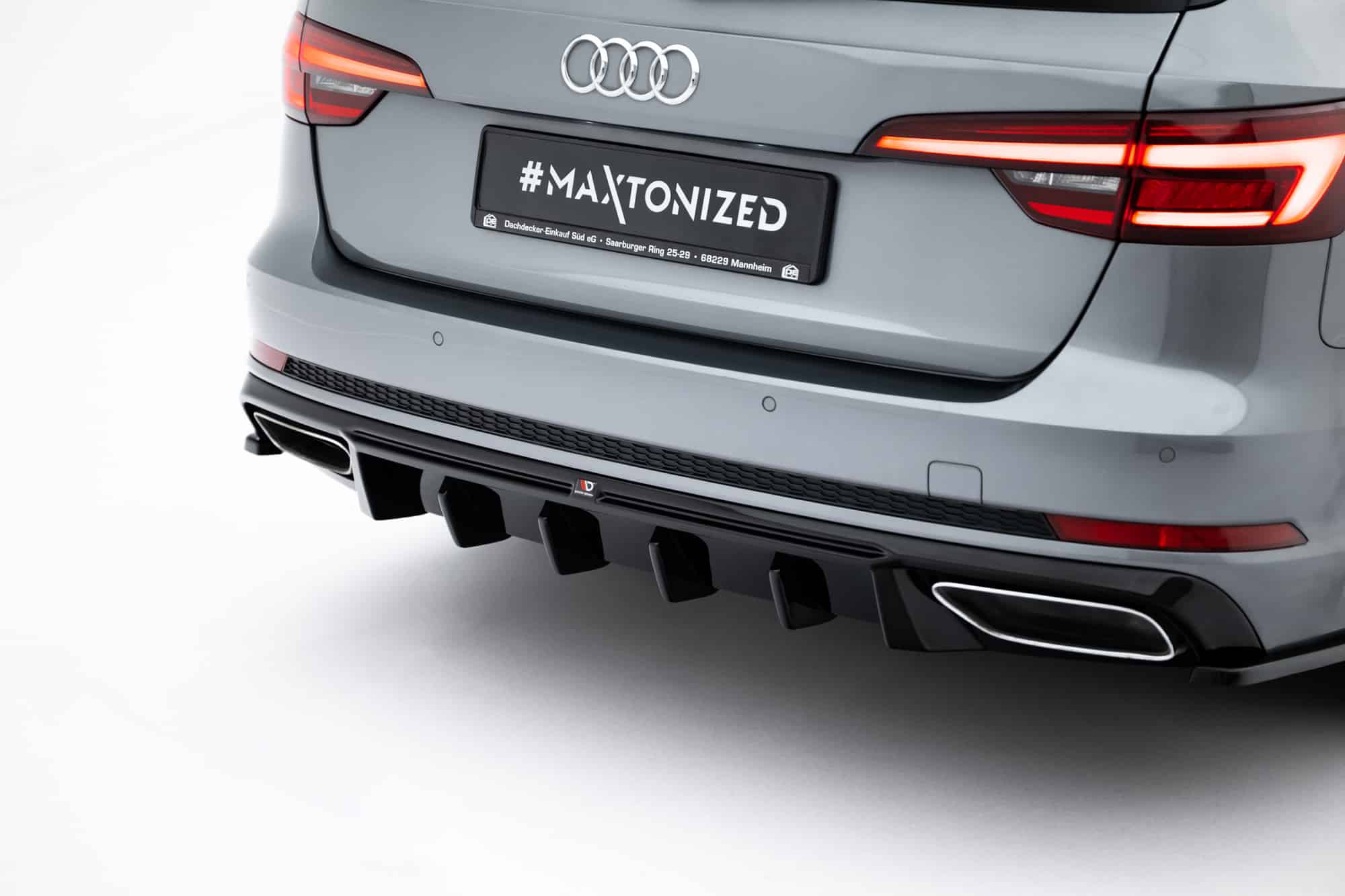 MAXTON DESIGN - Difúzor zadného nárazníka, Audi A4 / A4 S-Line Sedan / Avant B9, Čierny lesk – Obrázok 2
