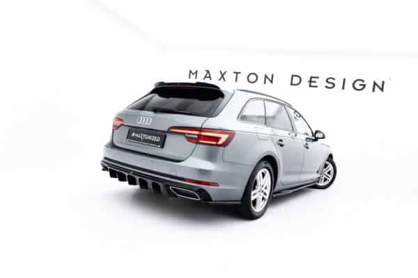 MAXTON DESIGN - Difúzor zadného nárazníka, Audi A4 / A4 S-Line Sedan / Avant B9, Čierny lesk
