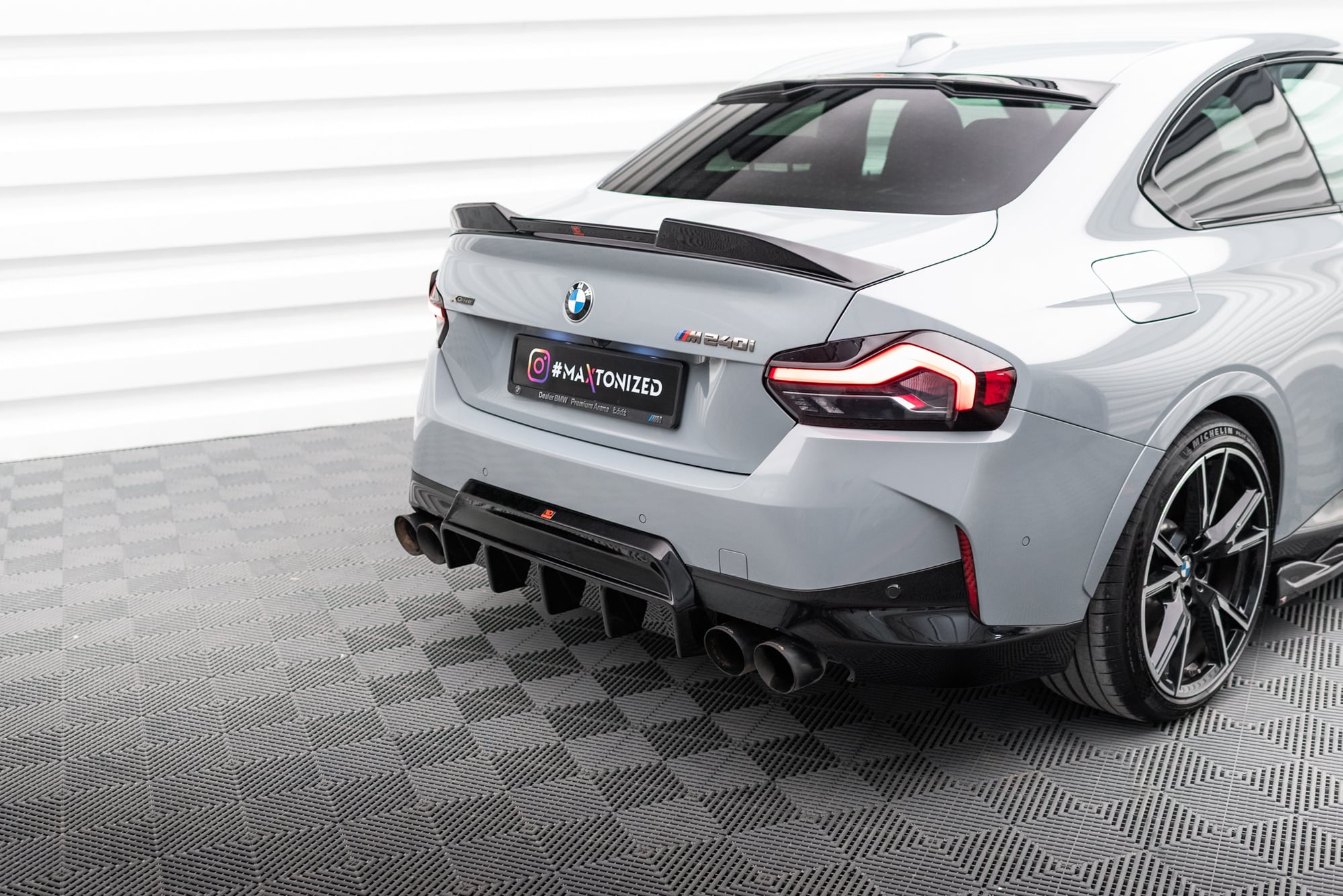 MAXTON DESIGN - Difúzor zadného nárazníka, vhodné pre BMW 2 M-Pack/M240i Coupe G42, Čierny lesk – Obrázok 3