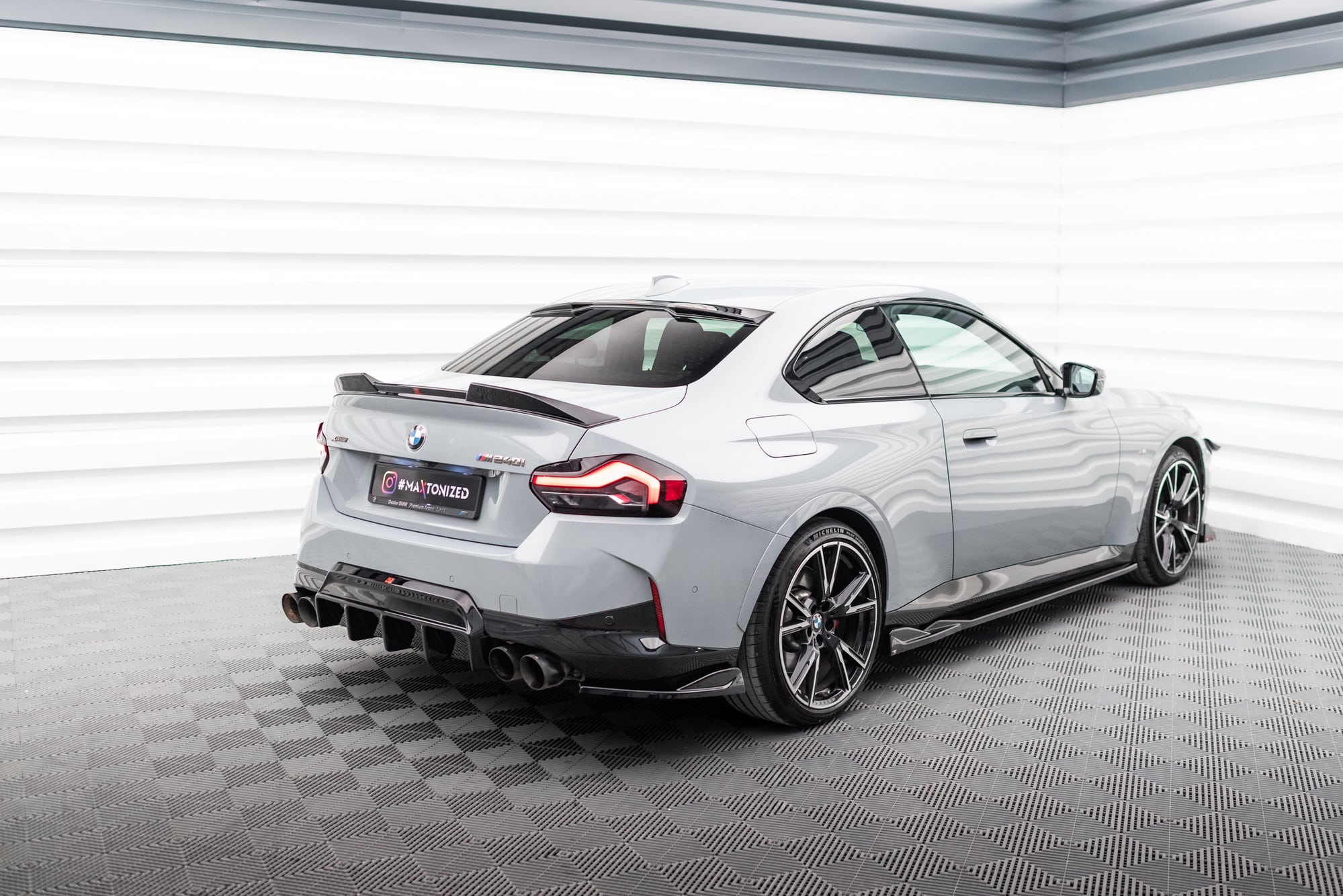 MAXTON DESIGN - Difúzor zadného nárazníka, vhodné pre BMW 2 M-Pack/M240i Coupe G42, Čierny lesk – Obrázok 2