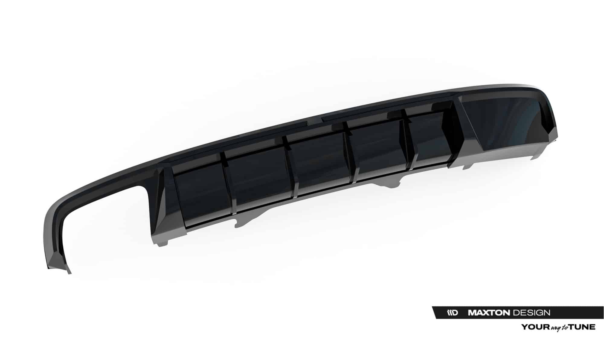 MAXTON DESIGN - Difúzor zadného nárazníka, Audi A4 S-Line Sedan / Avant B9, Čierny lesk – Obrázok 4