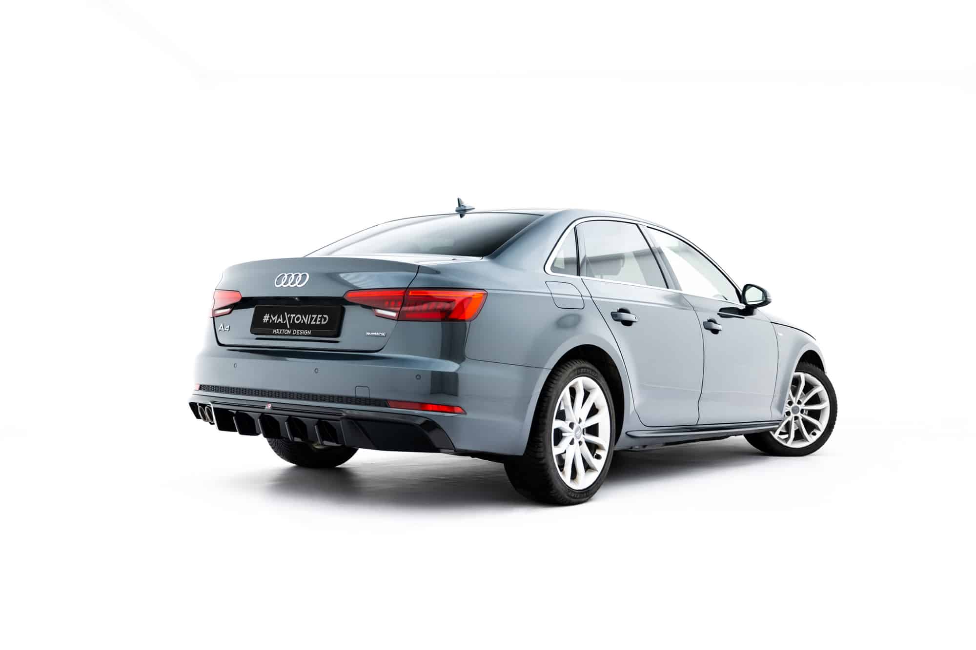 MAXTON DESIGN - Difúzor zadného nárazníka, Audi A4 S-Line Sedan / Avant B9, Čierny lesk