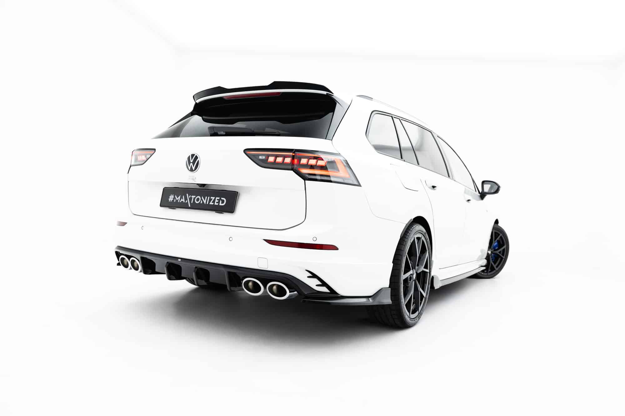 MAXTON DESIGN - Difúzor zadného nárazníka, Volkswagen Golf R Variant Mk8 / Mk8 Facelift, Čierny lesk
