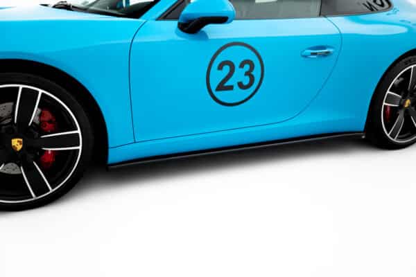 MAXTON DESIGN - Lišty pod bočné prahy, Porsche 911 Carrera 991 Facelift, čierny lesk
