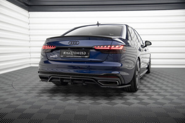 MAXTON DESIGN - Spoiler pod zadný nárazník pre Audi A4 S-Line B9 Facelift, Čierny lesk
